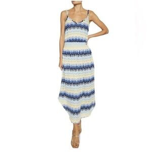 New Rammy Brook $495  Blue Dorothy Smocked Waist Knit Dress Size M